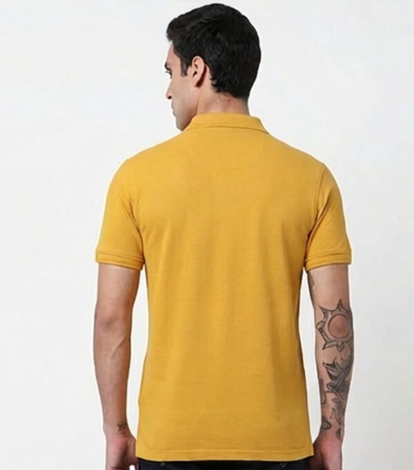 back-selected-homme-yellow-polo-tshirt-custom-logo