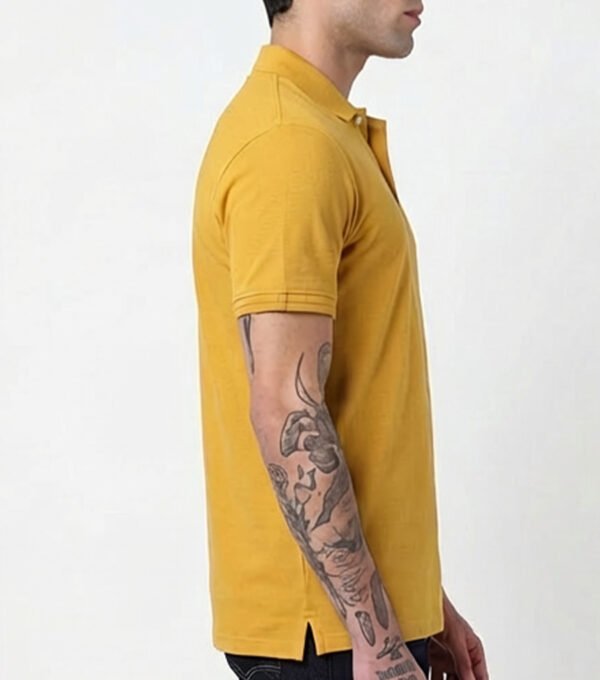 side-selected-homme-yellow-polo-tshirt-custom-logo